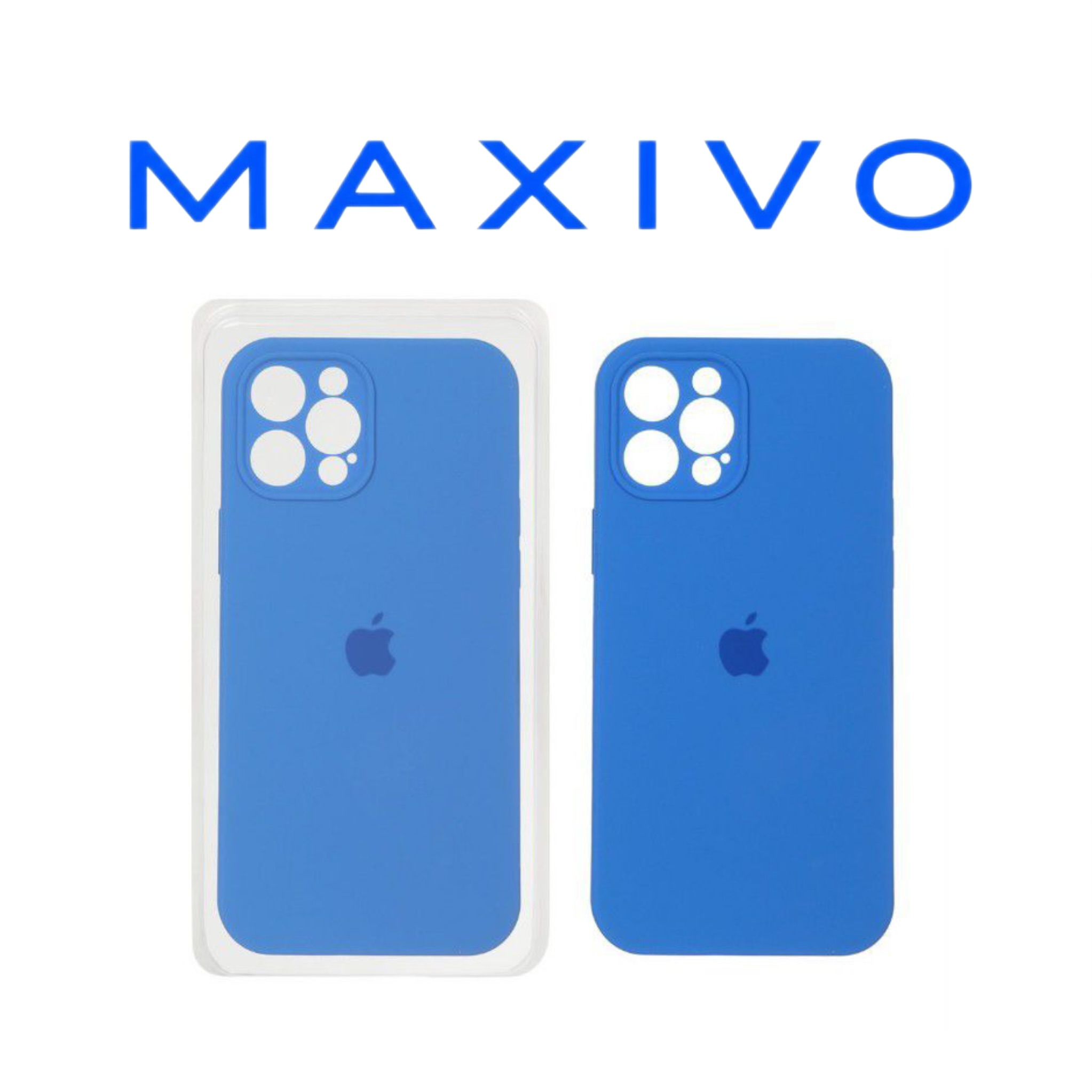 قاب سیلیکونی پاک کنی محافظ لنزدار اورجینال Apple iPhone 12 Pro Max - آبی (پک اصلی)