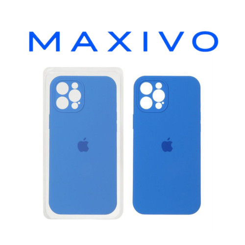 قاب سیلیکونی پاک کنی محافظ لنزدار اورجینال Apple iPhone 12 Pro Max - آبی (پک اصلی)