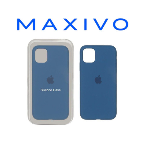 قاب سیلیکونی پاک کنی اورجینال Apple iPhone 11 - آبی تیره (پک اصلی)