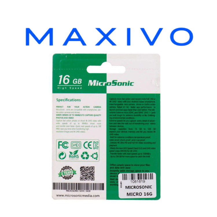 رم میکرو 16 گیگ میکروسونیک MicroSonic 533X U1 C10 80MB/s