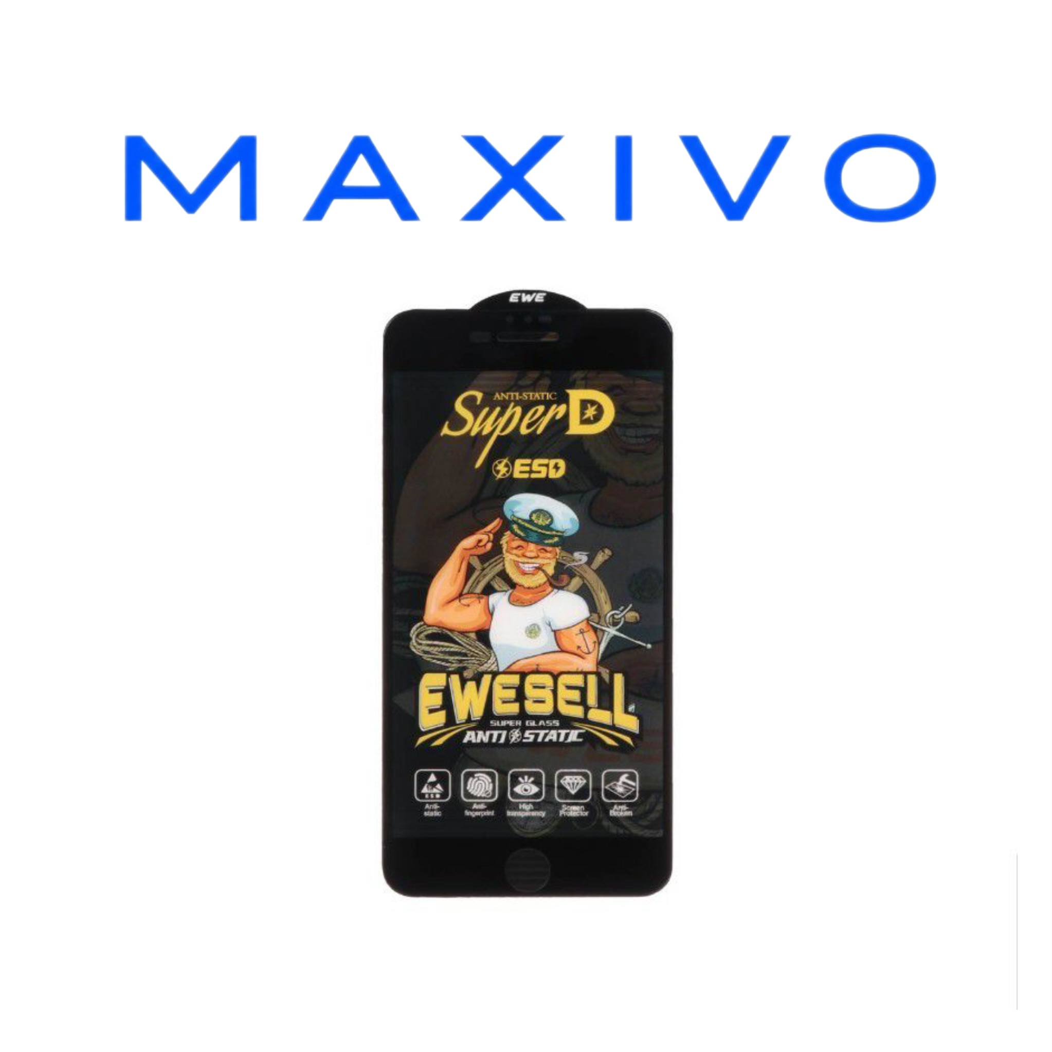 گلس Full Cover Super D Esd Ewesell مدل iPhone 6 Plus - 6s Plus - 7 Plus - 8 Plus