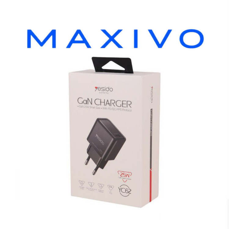 شارژر دیواری 25 وات یسیدو YC62 QC3.0 PD 3A