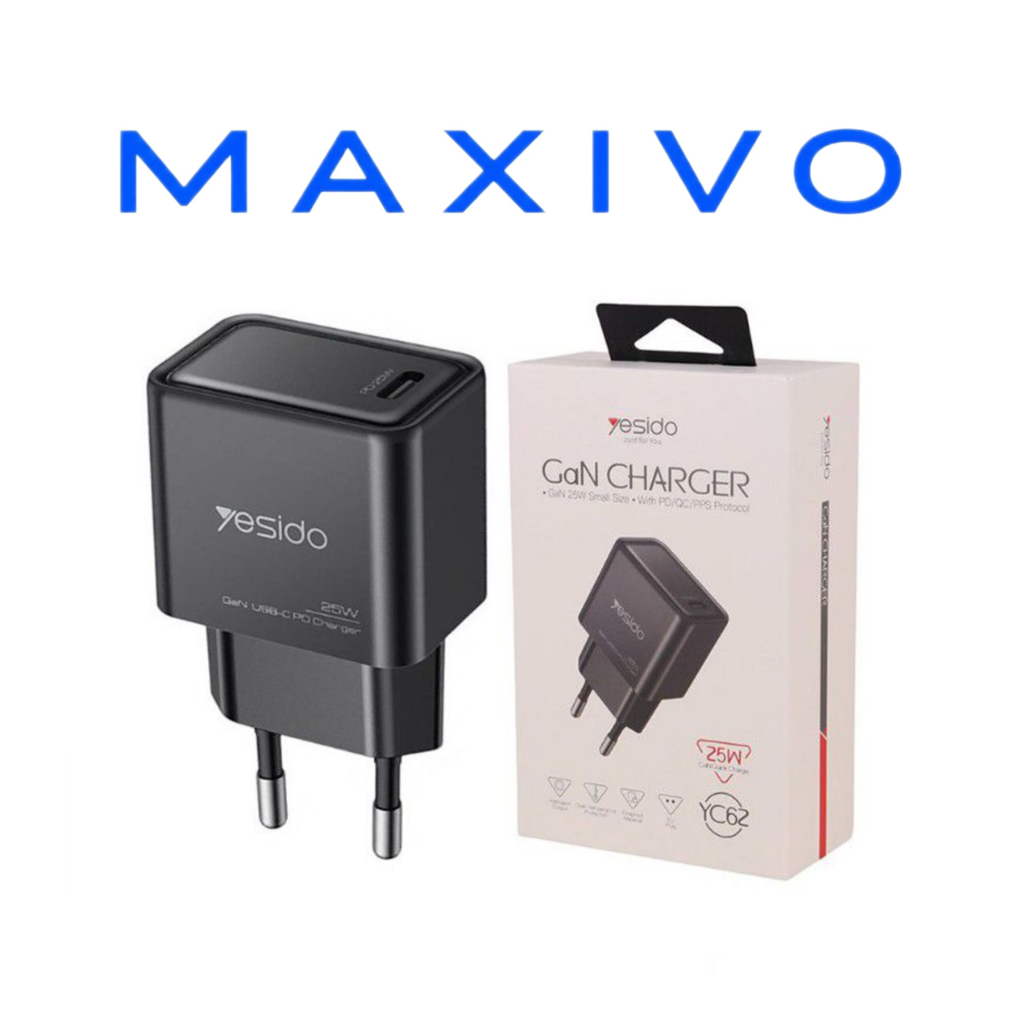 شارژر دیواری 25 وات یسیدو YC62 QC3.0 PD 3A