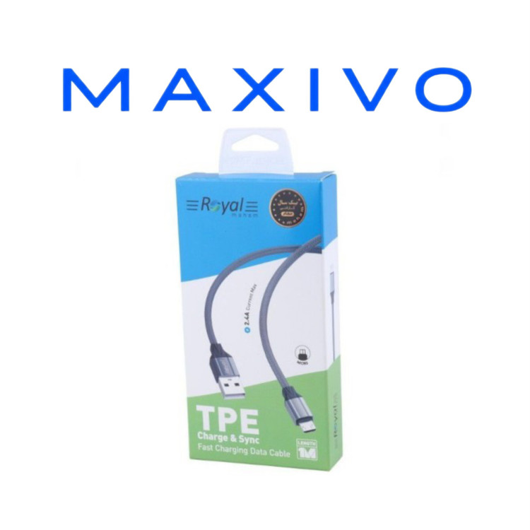 کابل میکرو یو اس بی فست شارژ 2.4 آمپر رویال RCS-118 طول 1 متر
