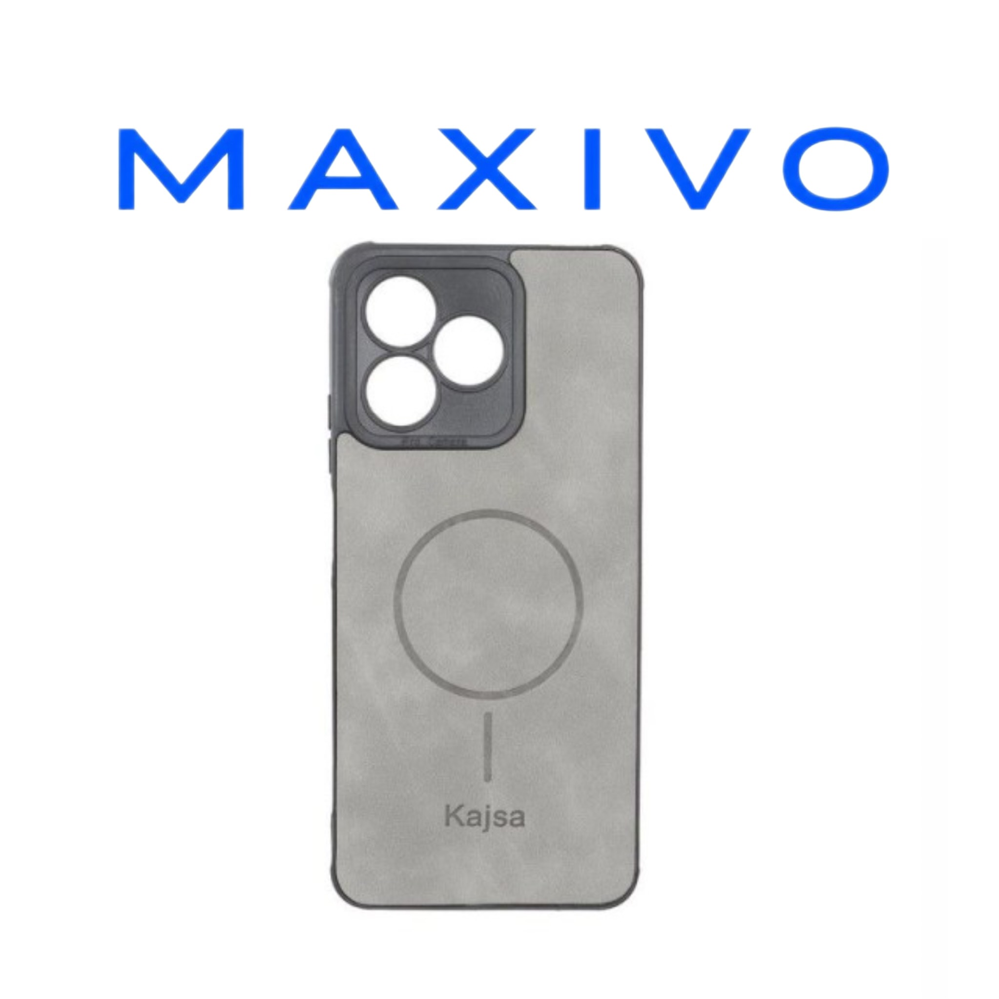 قاب جیر Kajsa طرح مگ سیف MNC مدل Realme C53 / C51 / Note 50 - طوسی